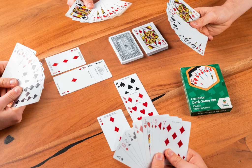 Close up of a game of Canasta